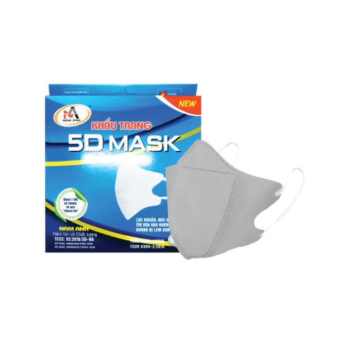 Khẩu Trang 5D Mask Nam Anh Xám Hộp 10 Cái